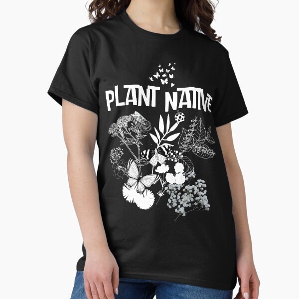 Item preview, Plant Native White Silhouette Plants & Pollinators Design designed and sold by EarthArtDesigns.