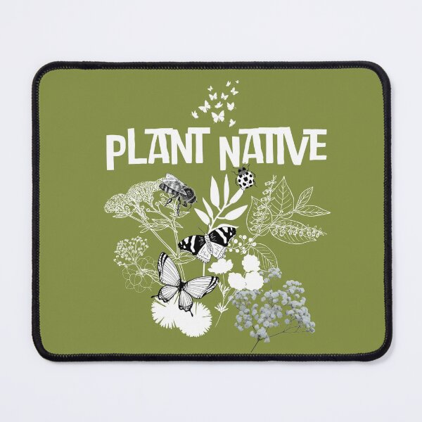 Item preview, Plant Native White Silhouette Plants & Pollinators Design designed and sold by EarthArtDesigns.