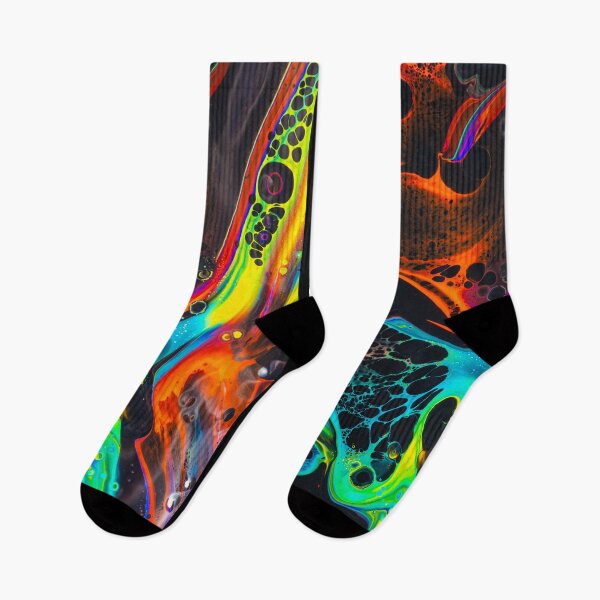 Item preview, A Beautiful and Colorful mix of neon paints swirling on black surface designed and sold by sama-stylish.