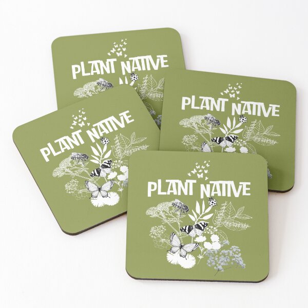 Item preview, Plant Native White Silhouette Plants & Pollinators Design designed and sold by EarthArtDesigns.