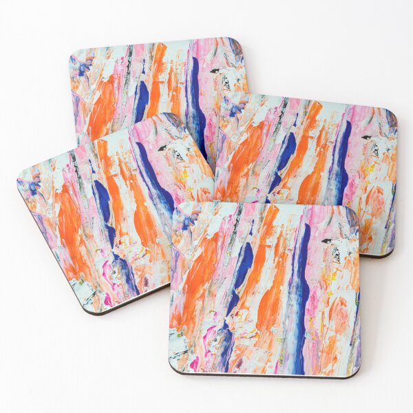 Item preview, A Beautiful and Colorful Abstract Paint, pink, blue, black, orange, white designed and sold by sama-stylish.