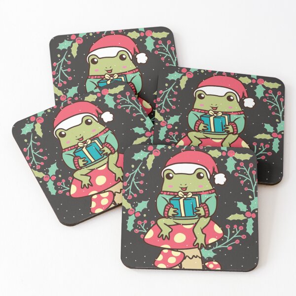 Item preview, Cottagecore Aesthetic Frog Mushroom Christmas designed and sold by hollyjeanoz.