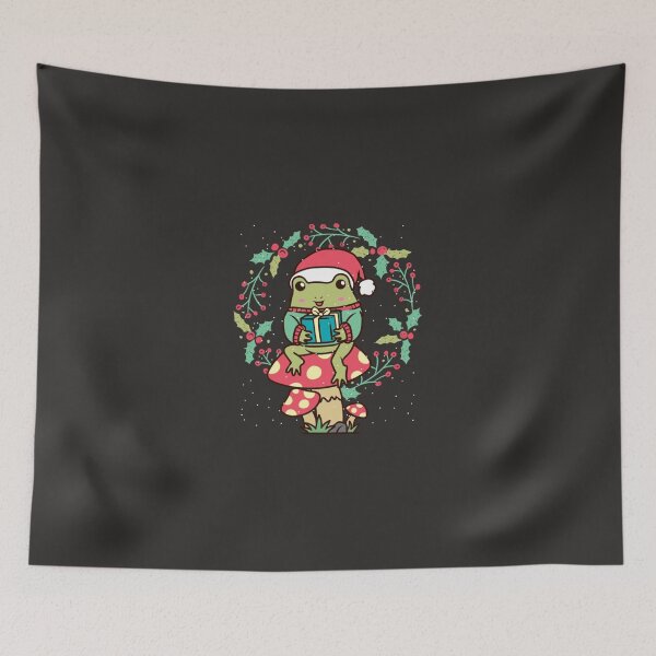 Item preview, Cottagecore Aesthetic Frog Mushroom Christmas designed and sold by hollyjeanoz.