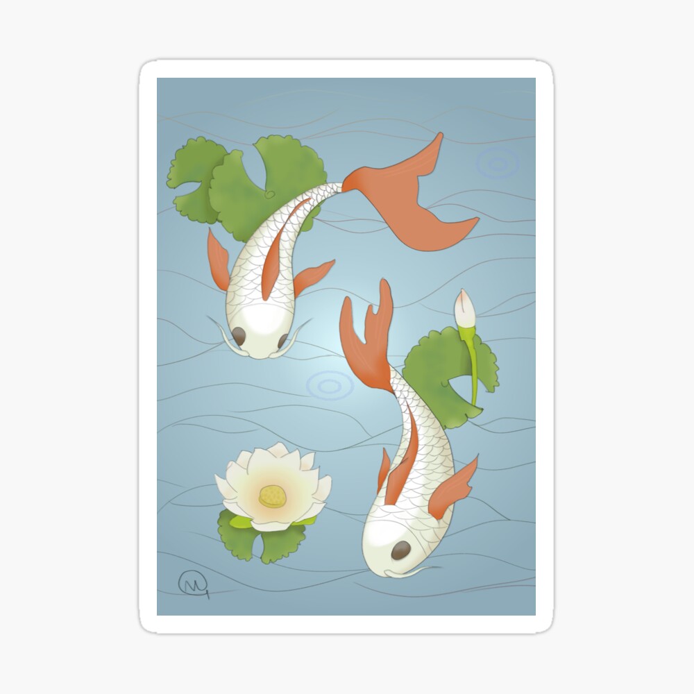Koi Fish Swimming in Pond with Water by siberianart | GraphicRiver