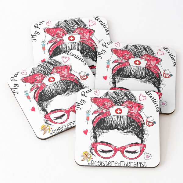 Item preview, My Patients My Valentines Day Registered Therapist Messy Bun Hair designed and sold by BrandyBare.