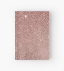 Girly Glam Pink Rose Gold Folie und Glitter Mesh Notizbuch