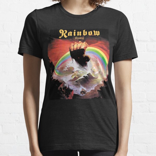 Officiel Rainbow BLACKMORES Unisexe T-shirt Rising Down to Earth ROCK ROLL ALBUM