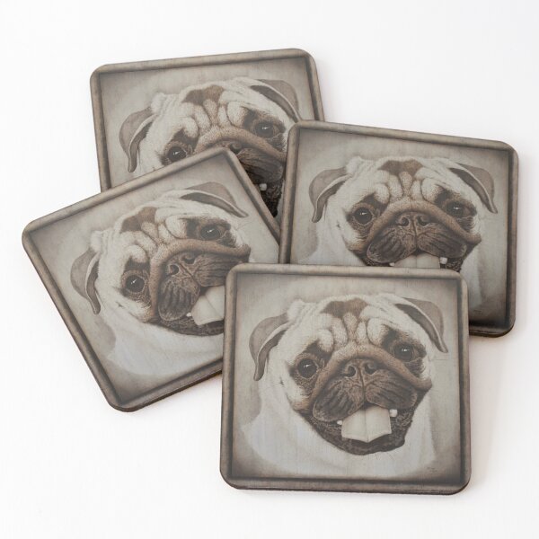 Item preview, Biscuit the Pug designed and sold by PyrographyME.