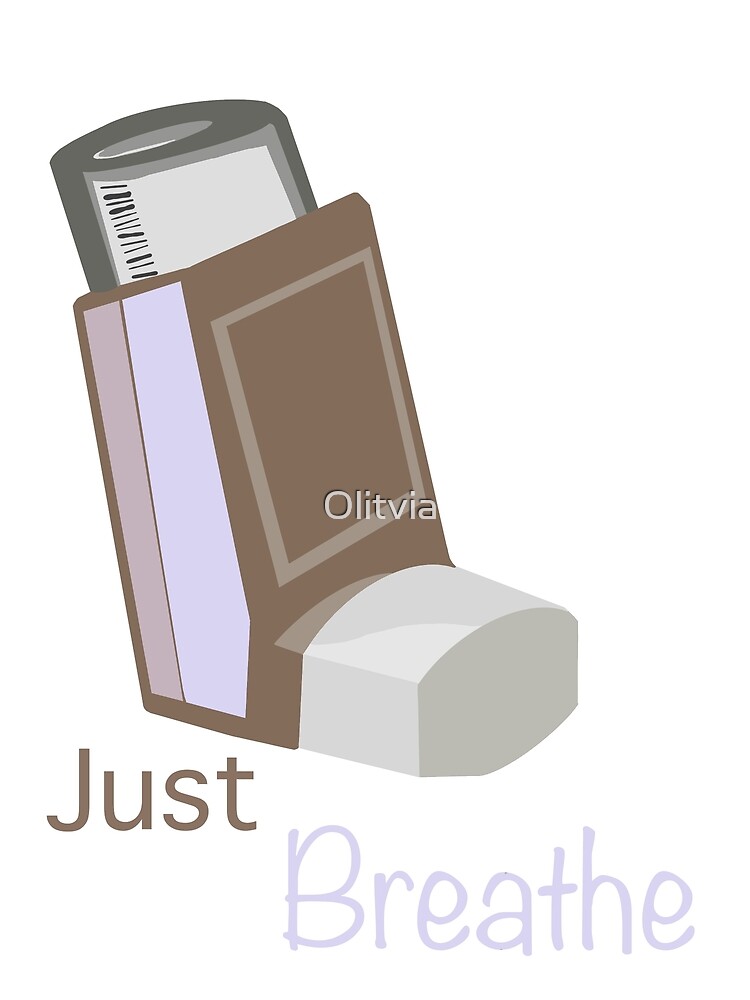 Just breathe Brown and lilac inhaler Poster