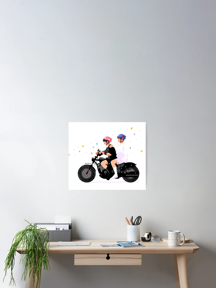 Thumbnail 2 of 3, Poster, Motorcycle Ride designed and sold by MinaIsLate.