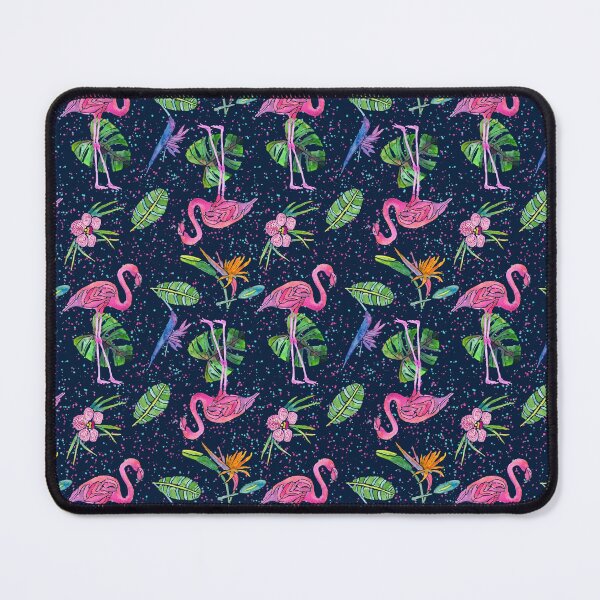Item preview, Flamingo Party on dark blue designed and sold by MarcyBrennanArt.