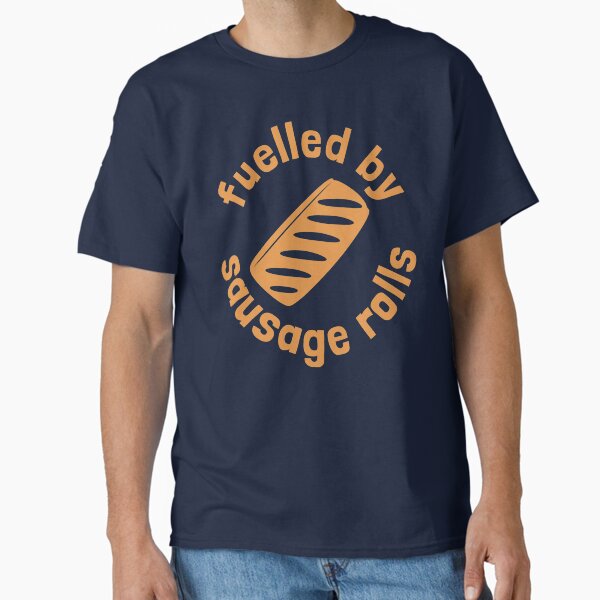 Item preview, Fuelled By Sausage Rolls British Food Retro Orange designed and sold by cashewdays.