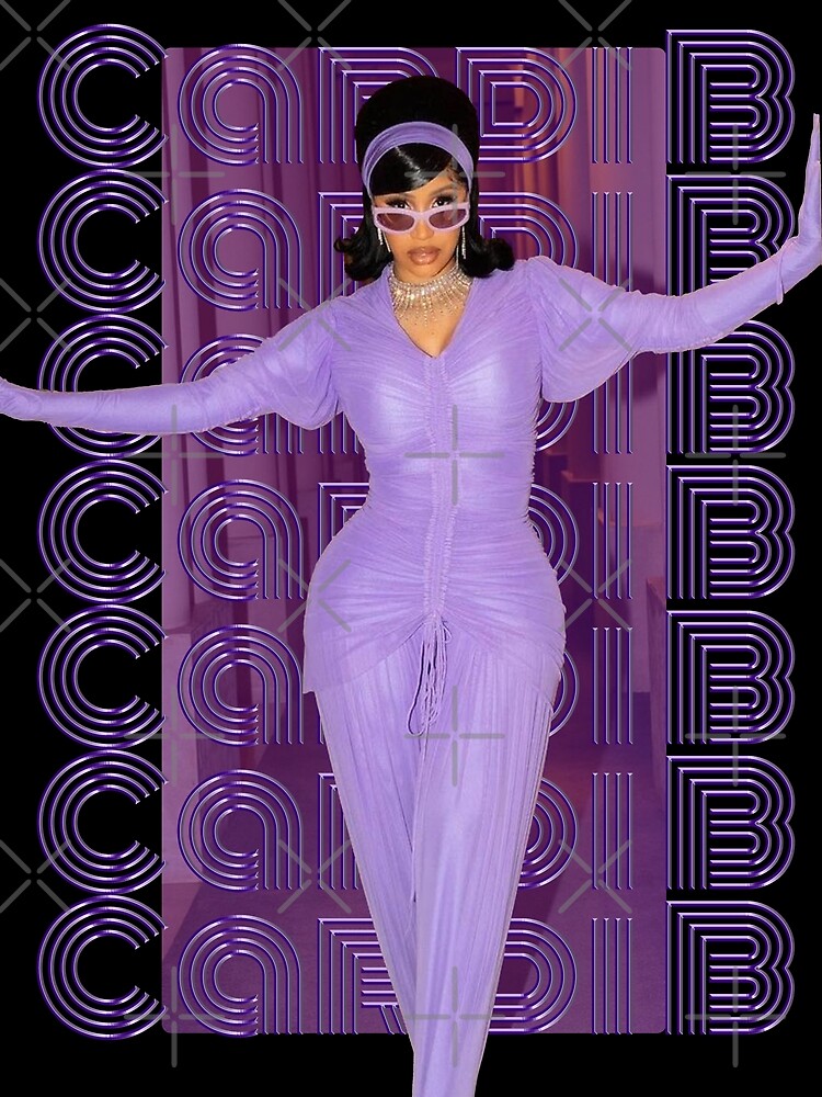 "Cardi B Purple Design" Poster By Kosmickam22 | Redbubble