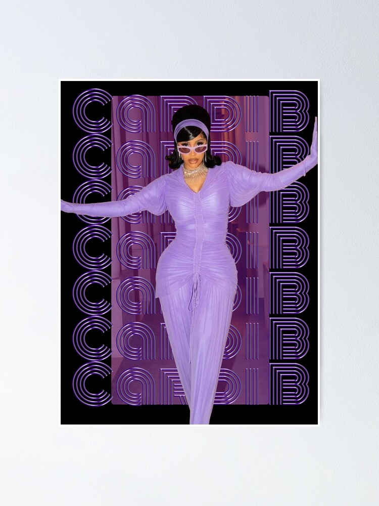 "Cardi B Purple Design" Poster By Kosmickam22 | Redbubble