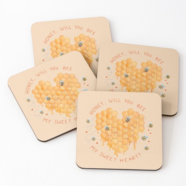 Item preview, Sweet Heart Bee Pun Valentine designed and sold by Brittany Hefren.