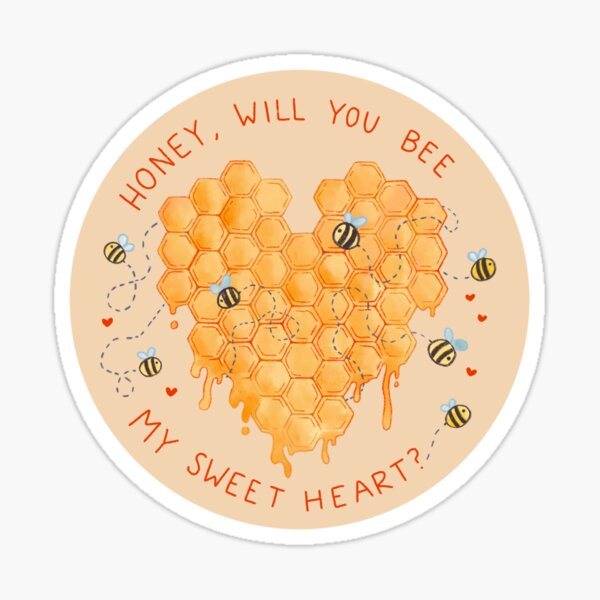 Sweet Heart Bee Pun Valentine Sticker