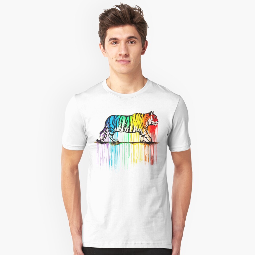 Rainbow Tiger Slim Fit T-Shirt