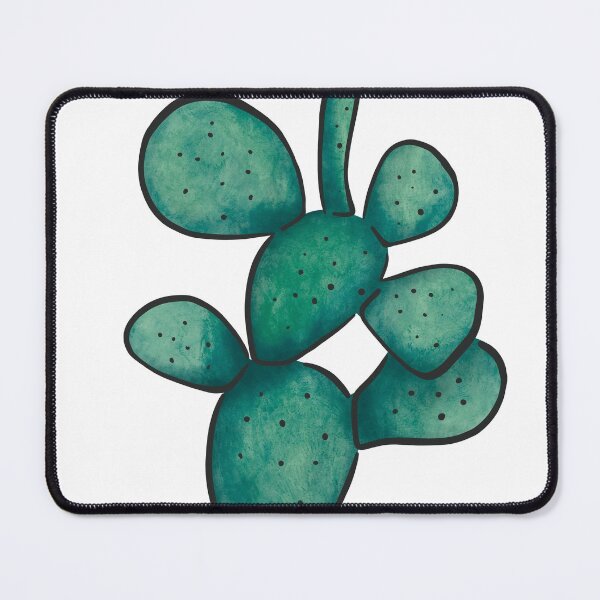 Item preview, Green Blue Watercolour Opuntia Cactus designed and sold by marta-maria.