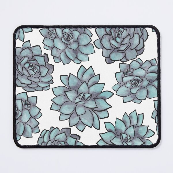 Item preview, Blue Watercolour Echeveria Succulents Pattern designed and sold by marta-maria.