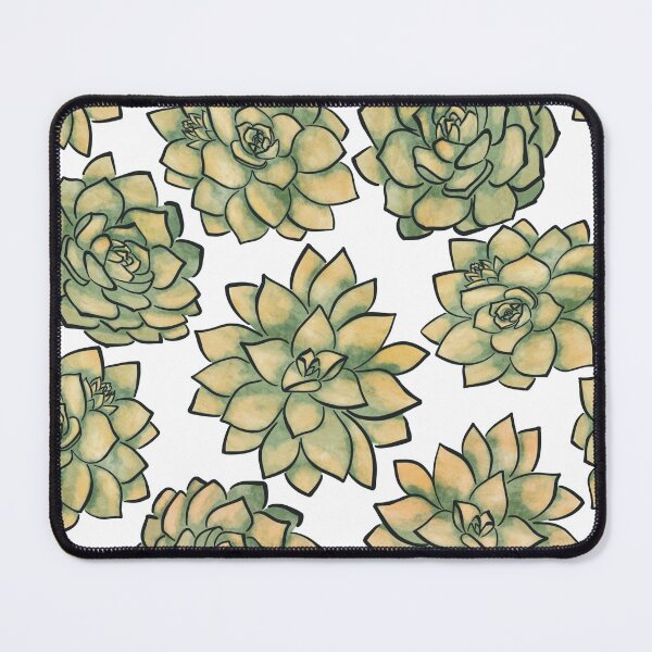 Item preview, Green Yellow Watercolour Echeveria Succulents Pattern designed and sold by marta-maria.