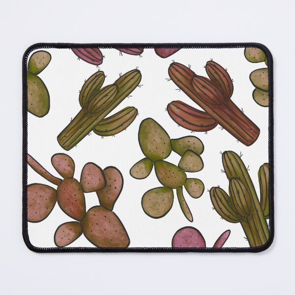 Item preview, Red Orange Watercolour Saguaro and Opuntia Cactus Pattern designed and sold by marta-maria.