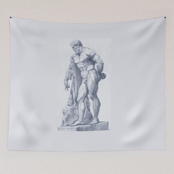 Item preview, Hercules Farnese poster | Hercules Farnese t-shirt | Hercules Farnese old poster  designed and sold by KARTICK DUTTA.