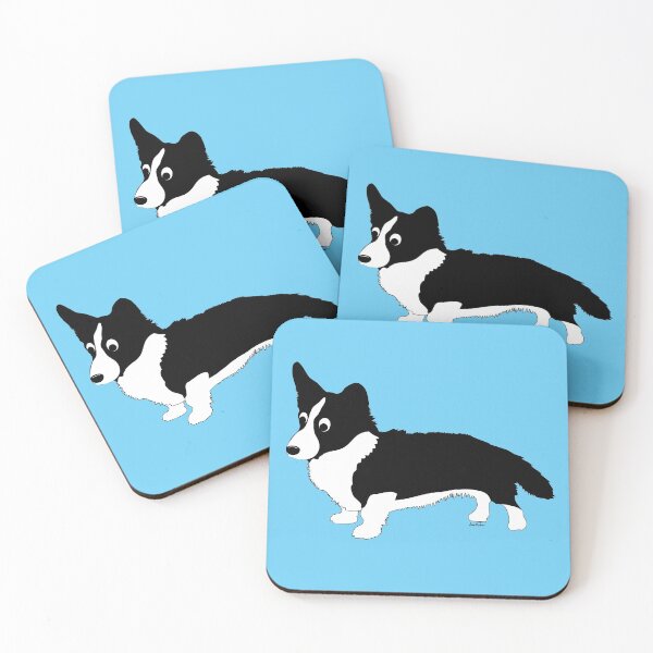 Artikelvorschau, Niedliche Cartoon-Schwarz-Weiß-Strickjacke Welsh Corgi entworfen und verkauft von dogplay.