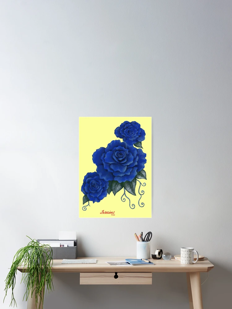Thumbnail 2 of 3, Poster, Blue Roses designed and sold by Ferociousdesign.