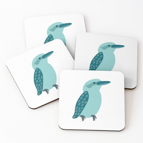 Aperçu de l'œuvre Kookaburra sarcelle sur blanc créée et vendue par Digitaldingo.