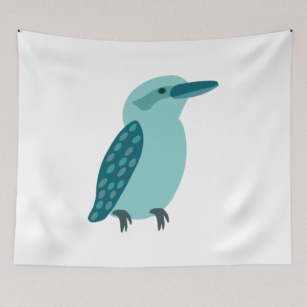 Item preview, Teal Kookaburra on White designed and sold by Digitaldingo.