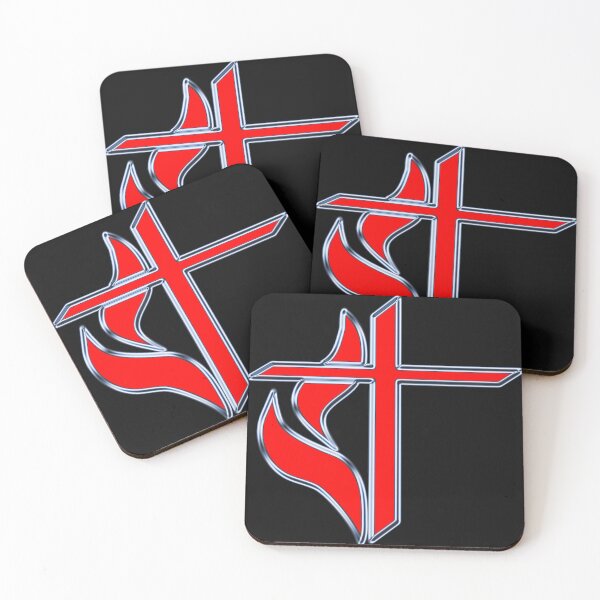 Item preview, Red & Chrome Flame Cross designed and sold by PartnersInTrust.