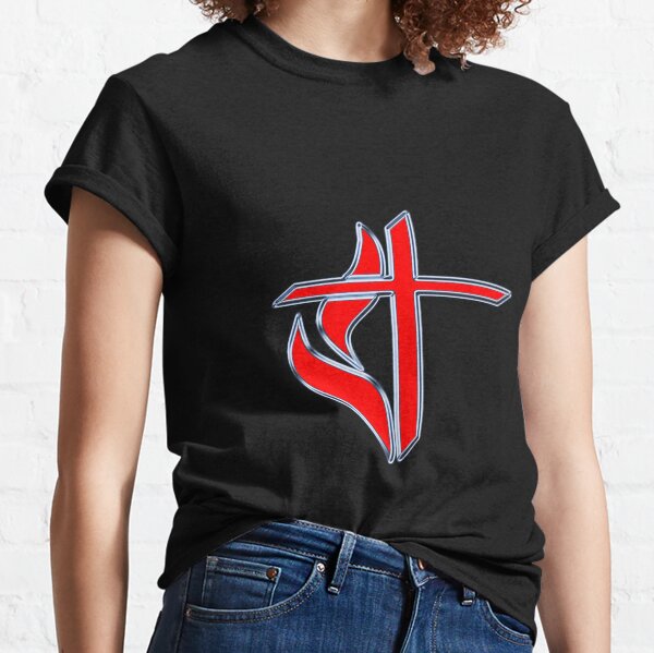 Red & Chrome Flame Cross Classic T-Shirt