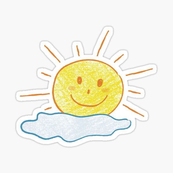 Vista previa del artículo con la obra «El sol brilla feliz (dibujo de un niño)», diseñado y vendido por cats drawn poorly.