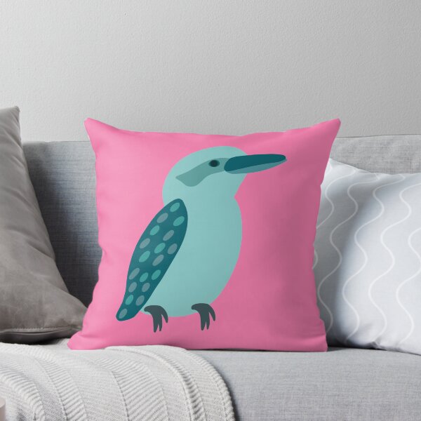 Aperçu de l'œuvre Kookaburra sarcelle sur rose créée et vendue par Digitaldingo.