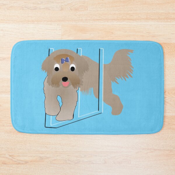 Item preview, Cute Cartoon Gray Bearded Collie Weaving designed and sold by dogplay.