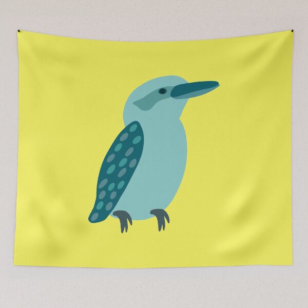 Item preview, Teal Kookaburra on Yellow designed and sold by Digitaldingo.
