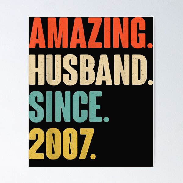 Item preview, 14th Wedding Anniversary Gift Him Amazing Husband Since 2007 T-Shirt designed and sold by AlanWhitefoot.