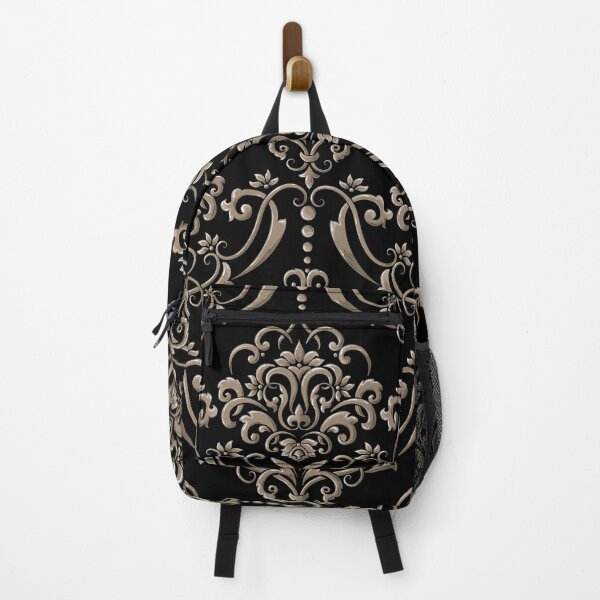 Item preview, brown Floral Damask and black background-pattern designed and sold by jinutt.