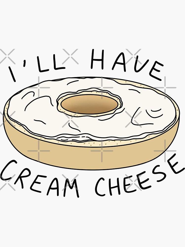 "Cream Cheese Bagel" Sticker by BundaBear Redbubble
