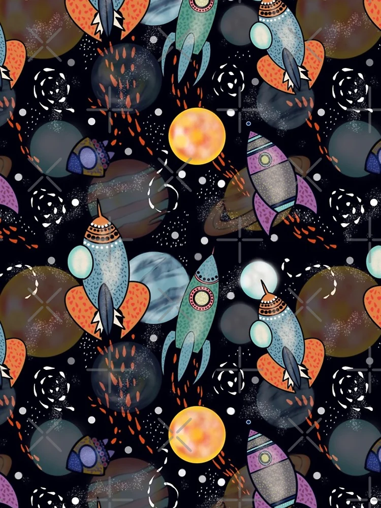 Thumbnail 4 of 4, iPhone Case, Space Rockets designed and sold by SarahMac39.
