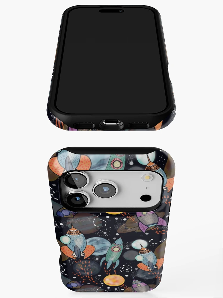 Thumbnail 3 of 4, iPhone Case, Space Rockets designed and sold by SarahMac39.