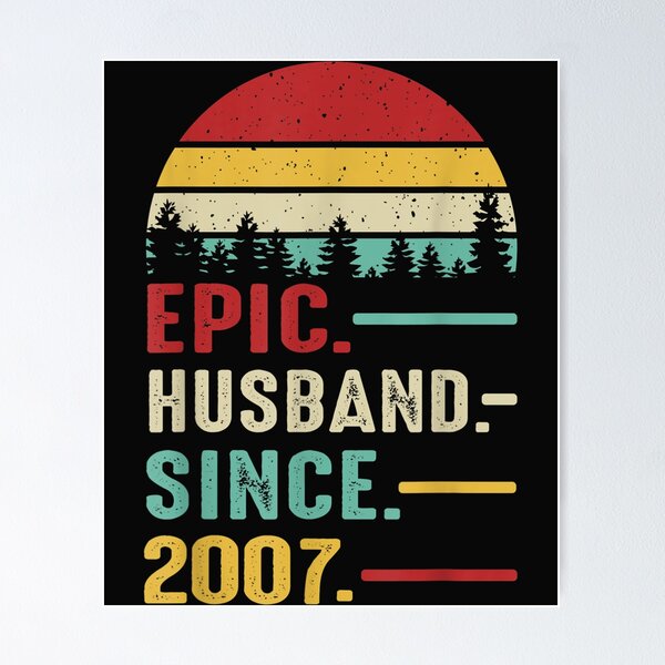 Item preview, 15th Wedding Anniversary for Him Epic Husband Since 2007 T-Shirt designed and sold by AlanWhitefoot.
