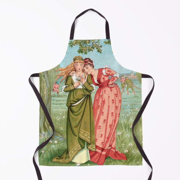 Item preview, Cottage core girls at valentines cartoon art old painting designed and sold by Lady-Frost.