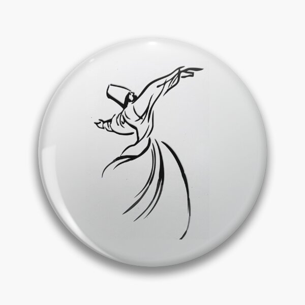Artikelvorschau, Wirbelnder Derwisch Rumi Philosoph Mevlana Sufi Culture schwarz-weiß entworfen und verkauft von Freedomworx.