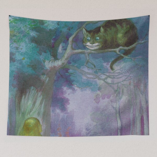 Item preview, Alice in Wonderland with Cheshire Cat, beautiful illustration with fantasy characters designed and sold by Mauswohn.