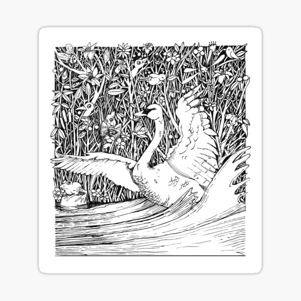 Vista previa del artículo con la obra «Swan Splash», diseñado y vendido por AnitaInverarity.