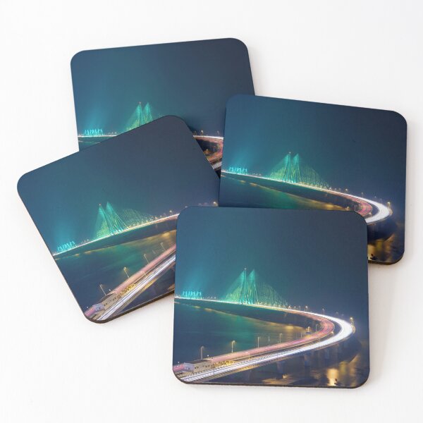 Item preview, Mumbai Sea Link Bridge illuminated India, modern art, wall art, print, personalised gifts, custom printed gifts designed and sold by CameraDesign.