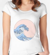 aesthetic wave Fitted Scoop T-Shirt