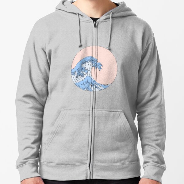 aesthetic wave Zipped Hoodie