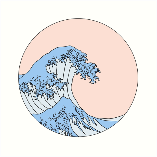 aesthetic wave art print by emilyg22 redbubble